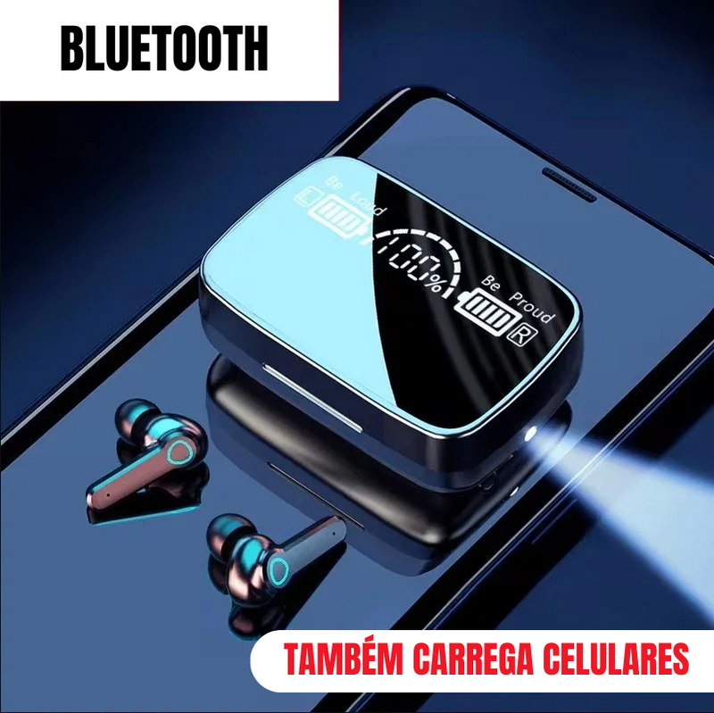 Fones de Ouvido M19 TWS Sem Fio Bluetooth à Prova d'água.