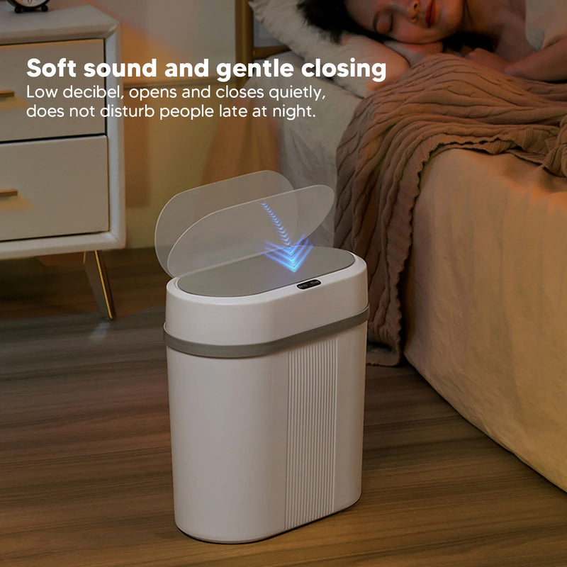 Lata de lixo inteligente 12l, alimentada por bateria, sensor de movimento, lata de lixo de indução automática para quarto, banheiro, cozinha, lata de lixo inteligente