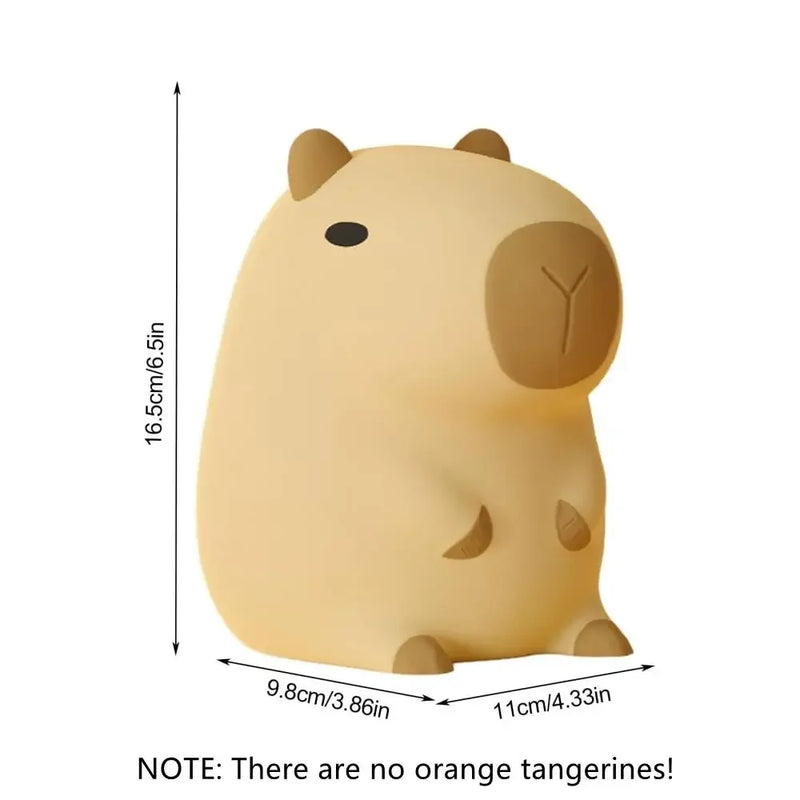 Capivara de silicone luzes noturnas portátil usb recarregável lâmpada controle toque animal com função temporização para decoração do quarto casa