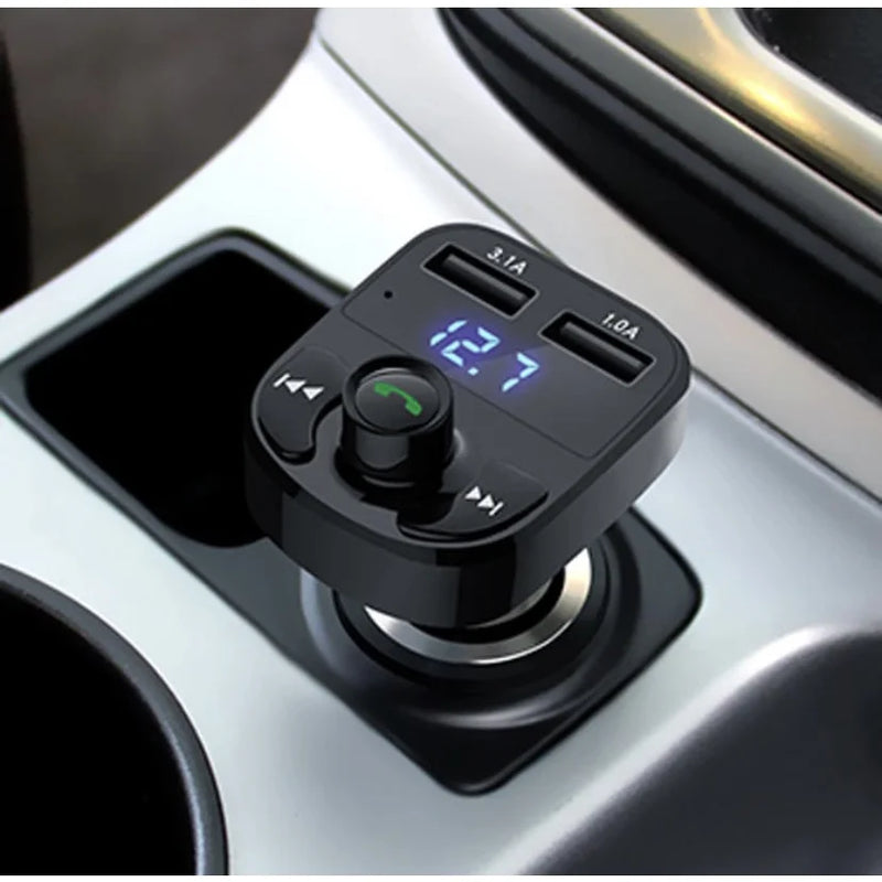 X8 Bluetooth Adaptador Transmissor Sem Fio Para Carro Kit Fm Mp3 Player Carregador USB Duplo
