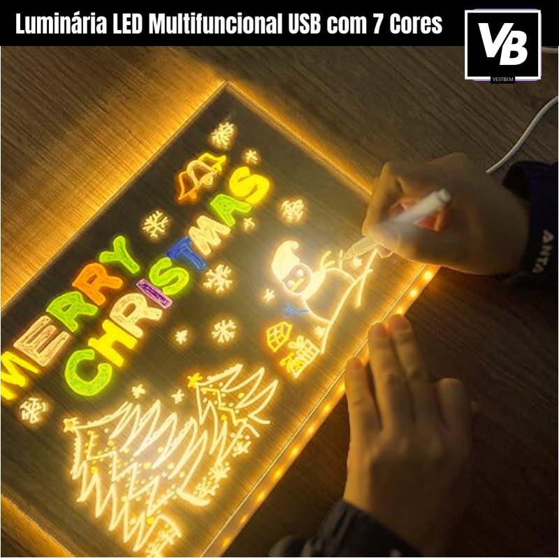 Luminária LED Para Desenhar Multifuncional USB com 7 Cores